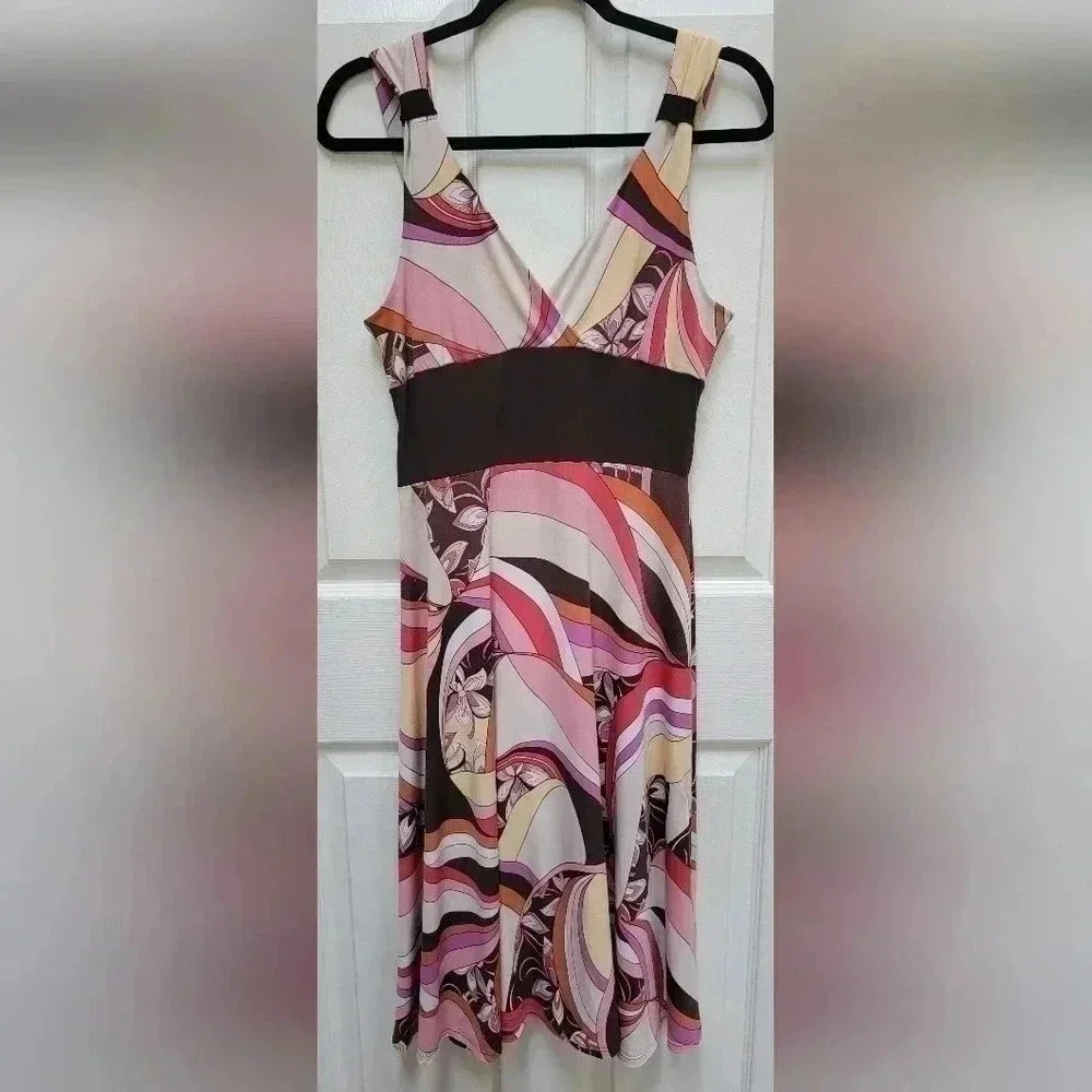 Lily Halter Top Retro Maxi Dress Multi Color Large